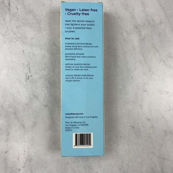 Alleyoop: 4 In 1 MakeUp Brush Tool Multi Tasker Vegan OS (NWT) - Picture 3 of 5